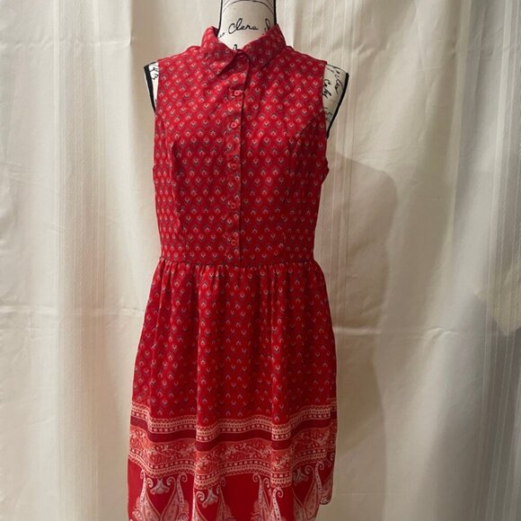 New York Company Red long Summer Dress size Medium - Picture 1 of 16
